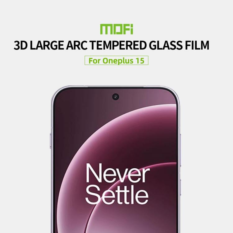 For OnePlus 15 Unlock MOFI 9H 3D Explosion-proof Curved Screen Tempered Glass Film - Black