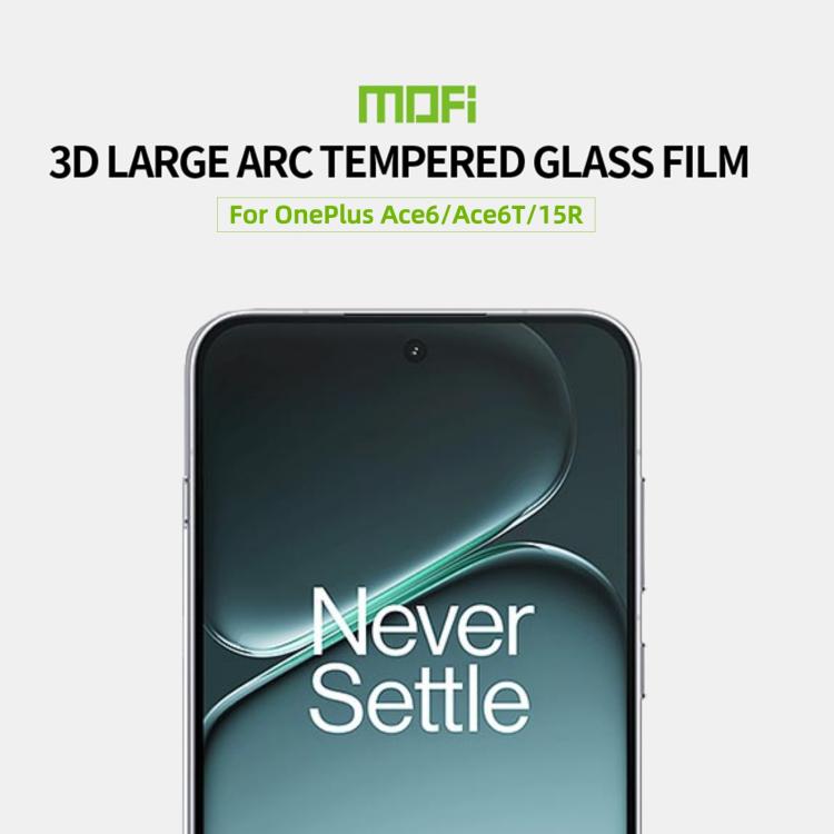 For OnePlus 15R / Ace 6 / 6T Unlock MOFI 9H 3D Explosion-proof Curved Screen Tempered Glass Film - Black