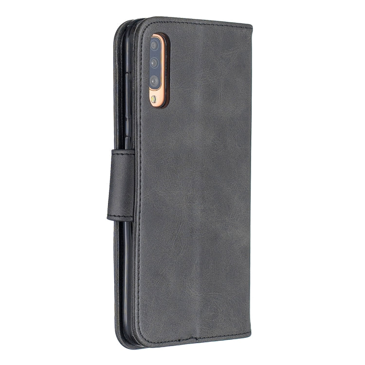 Retro Lambskin Texture Pure Color Horizontal Flip PU Leather Case for Galaxy A7, with Holder & Card Slots & Wallet & Lanyard