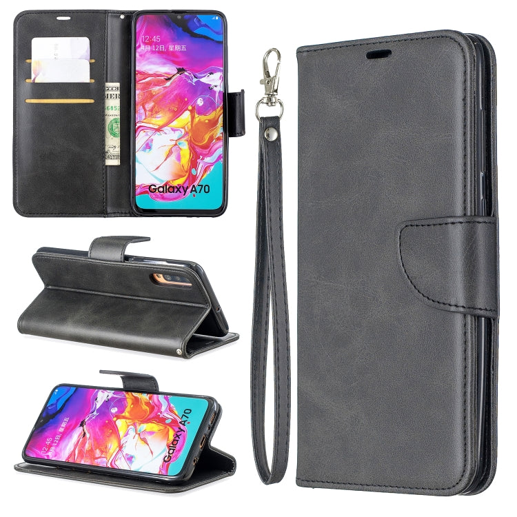 Retro Lambskin Texture Pure Color Horizontal Flip PU Leather Case for Galaxy A7, with Holder & Card Slots & Wallet & Lanyard