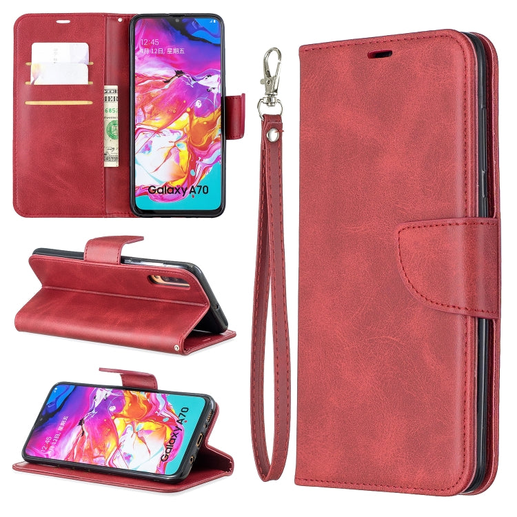 Retro Lambskin Texture Pure Color Horizontal Flip PU Leather Case for Galaxy A7, with Holder & Card Slots & Wallet & Lanyard