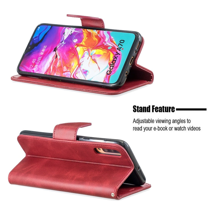 Retro Lambskin Texture Pure Color Horizontal Flip PU Leather Case for Galaxy A7, with Holder & Card Slots & Wallet & Lanyard