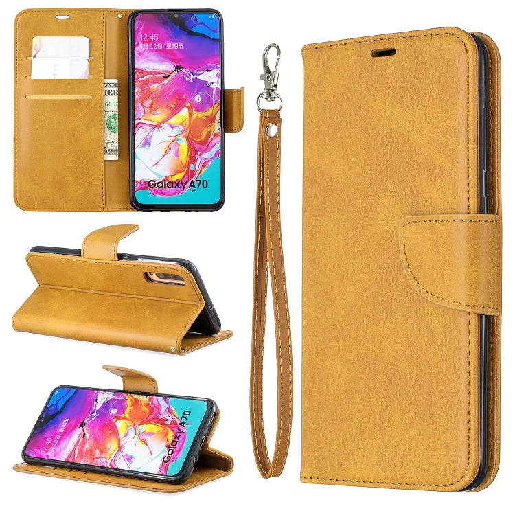 Retro Lambskin Texture Pure Color Horizontal Flip PU Leather Case for Galaxy A7, with Holder & Card Slots & Wallet & Lanyard