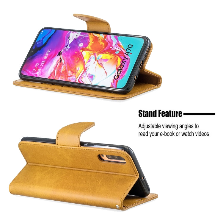 Retro Lambskin Texture Pure Color Horizontal Flip PU Leather Case for Galaxy A7, with Holder & Card Slots & Wallet & Lanyard