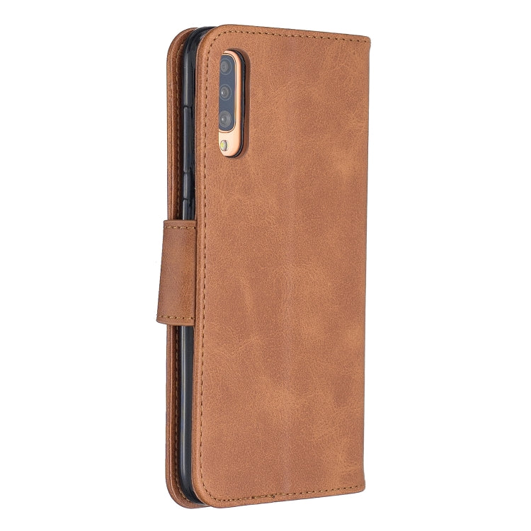 Retro Lambskin Texture Pure Color Horizontal Flip PU Leather Case for Galaxy A7, with Holder & Card Slots & Wallet & Lanyard