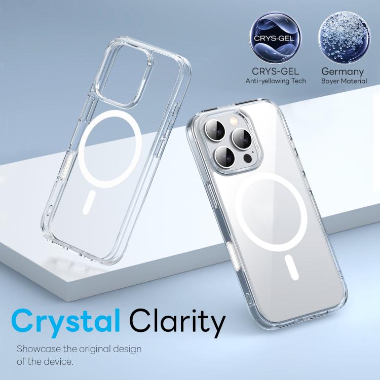 For iPhone 16 Pro NORTHJO 3 in 1 PC Magnetic Phone Case with Screen Film and Lens Film - Clear