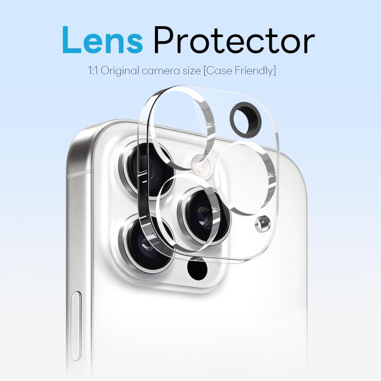 For iPhone 16 Pro NORTHJO 3 in 1 PC Magnetic Phone Case with Screen Film and Lens Film - Clear