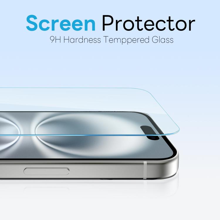 For iPhone 16 Plus NORTHJO 3 in 1 PC Magnetic Phone Case with Screen Film and Lens Film - Clear