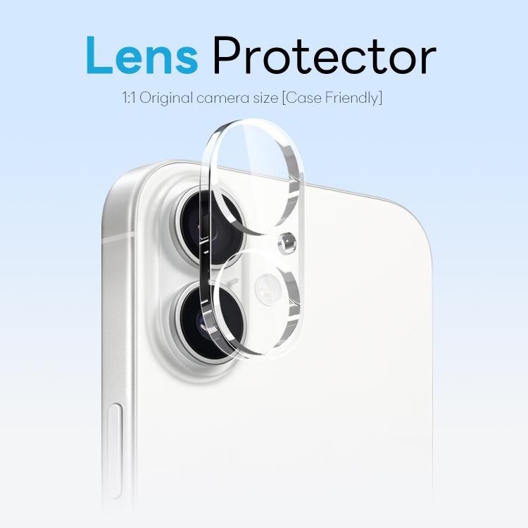 For iPhone 16 Plus NORTHJO 3 in 1 PC Magnetic Phone Case with Screen Film and Lens Film - Clear