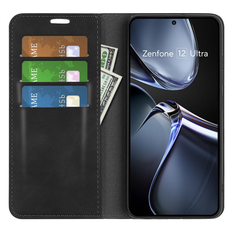 For Asus Zenfone 12 Ultra Retro-skin Magnetic Suction Leather Phone Case