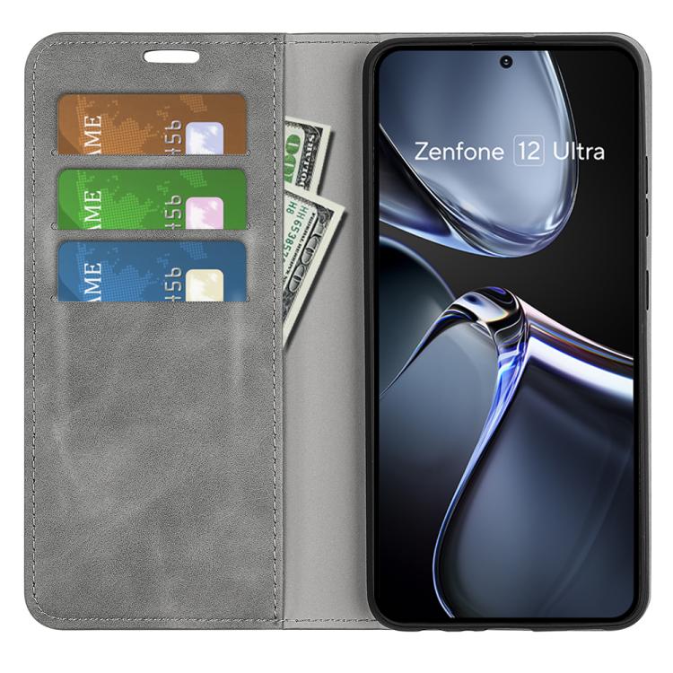 For Asus Zenfone 12 Ultra Retro-skin Magnetic Suction Leather Phone Case