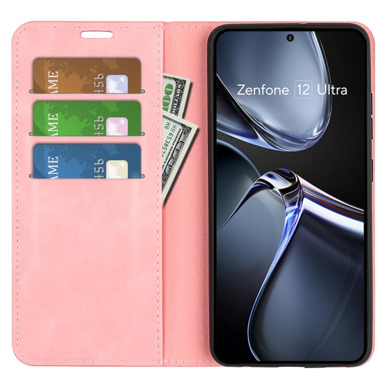 For Asus Zenfone 12 Ultra Retro-skin Magnetic Suction Leather Phone Case