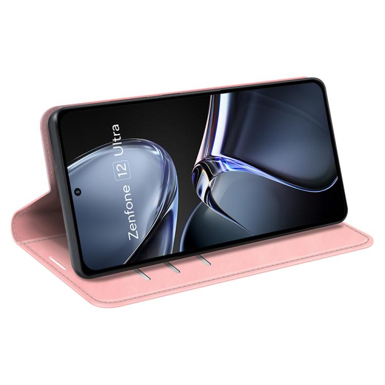 For Asus Zenfone 12 Ultra Retro-skin Magnetic Suction Leather Phone Case