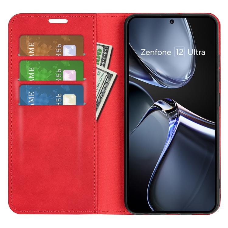 For Asus Zenfone 12 Ultra Retro-skin Magnetic Suction Leather Phone Case
