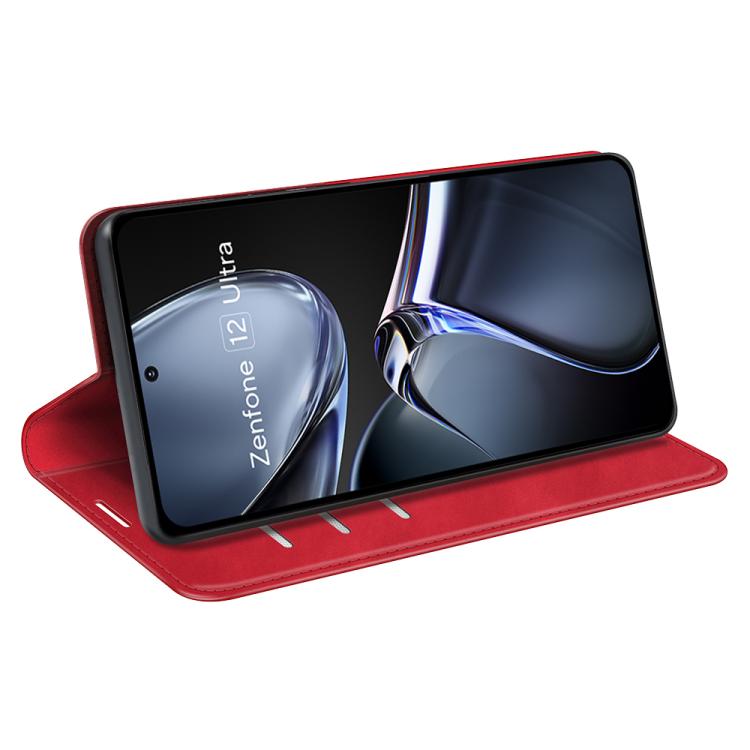 For Asus Zenfone 12 Ultra Retro-skin Magnetic Suction Leather Phone Case