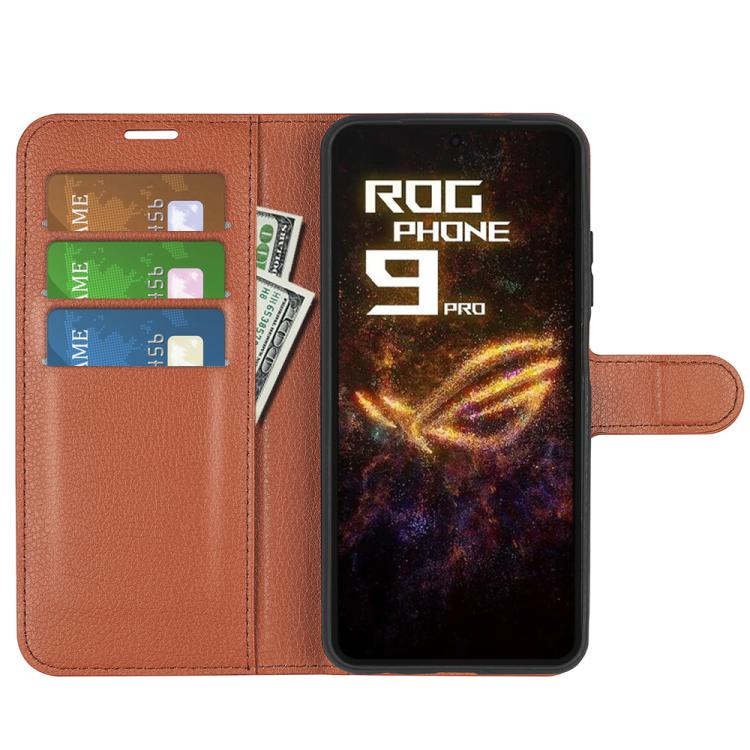 For Asus ROG Phone 9 / 9 Pro Litchi Texture Horizontal Flip Leather Phone Case with Holder