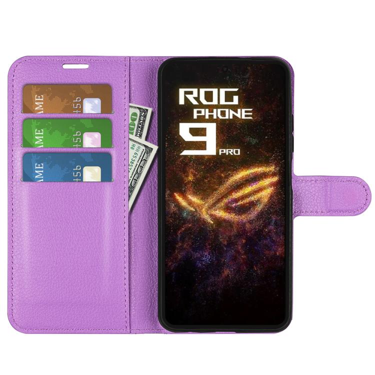 For Asus ROG Phone 9 / 9 Pro Litchi Texture Horizontal Flip Leather Phone Case with Holder