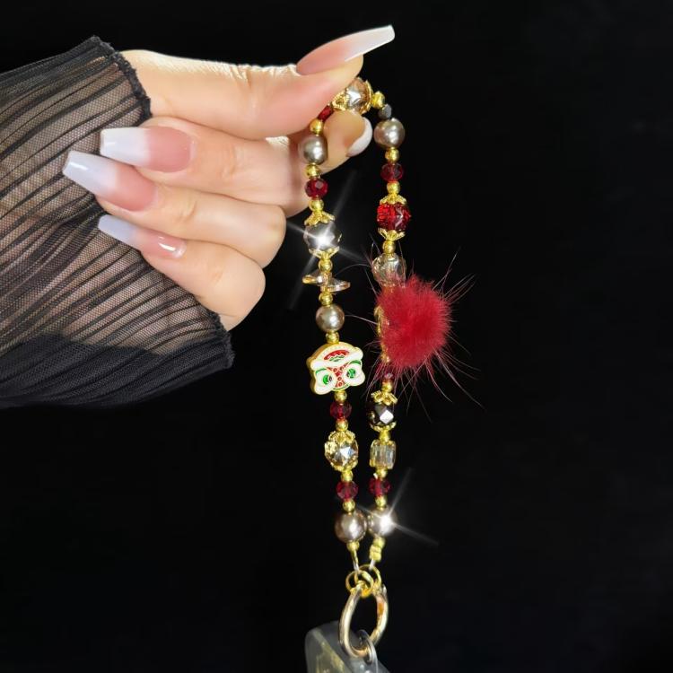 Lion Awakening Hairball Mobile Phone Chain