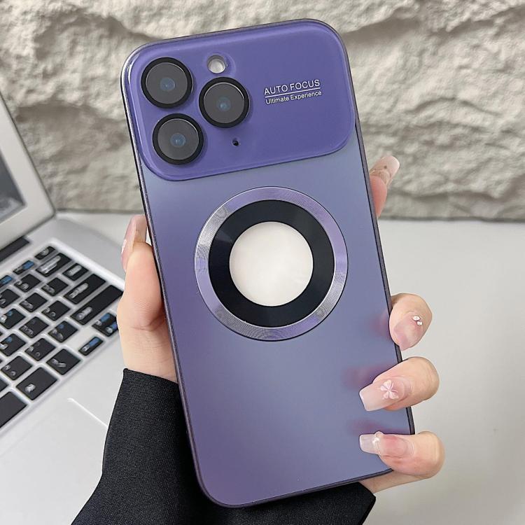 For iPhone 11 Pro Max Plating Large Window MagSafe Phone Case