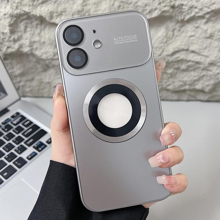 For iPhone 12 Plating Large Window MagSafe Phone Case