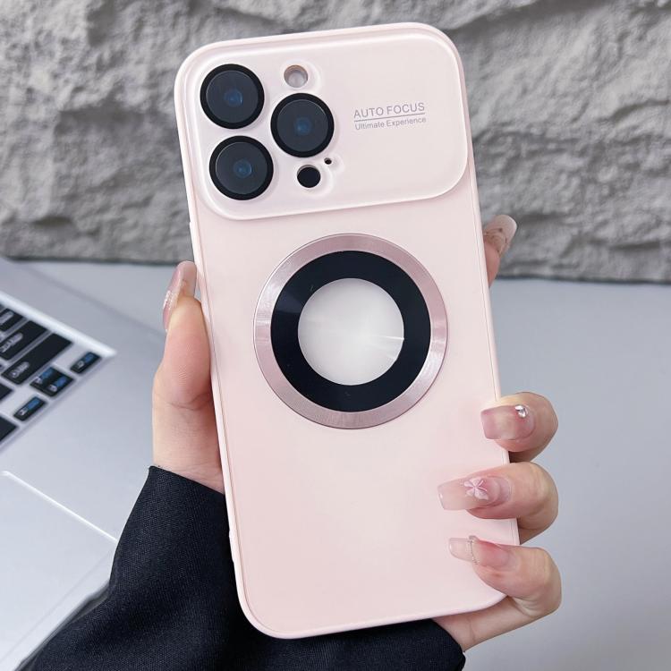 For iPhone 12 Pro Max Plating Large Window MagSafe Phone Case