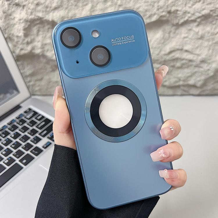 For iPhone 14 Plating Large Window MagSafe Phone Case