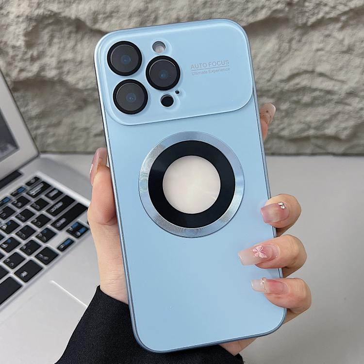 For iPhone 14 Pro Plating Large Window MagSafe Phone Case