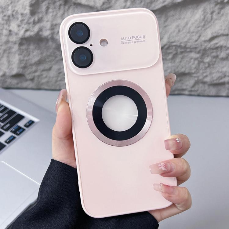 For iPhone 16 Plus Plating Large Window MagSafe Phone Case