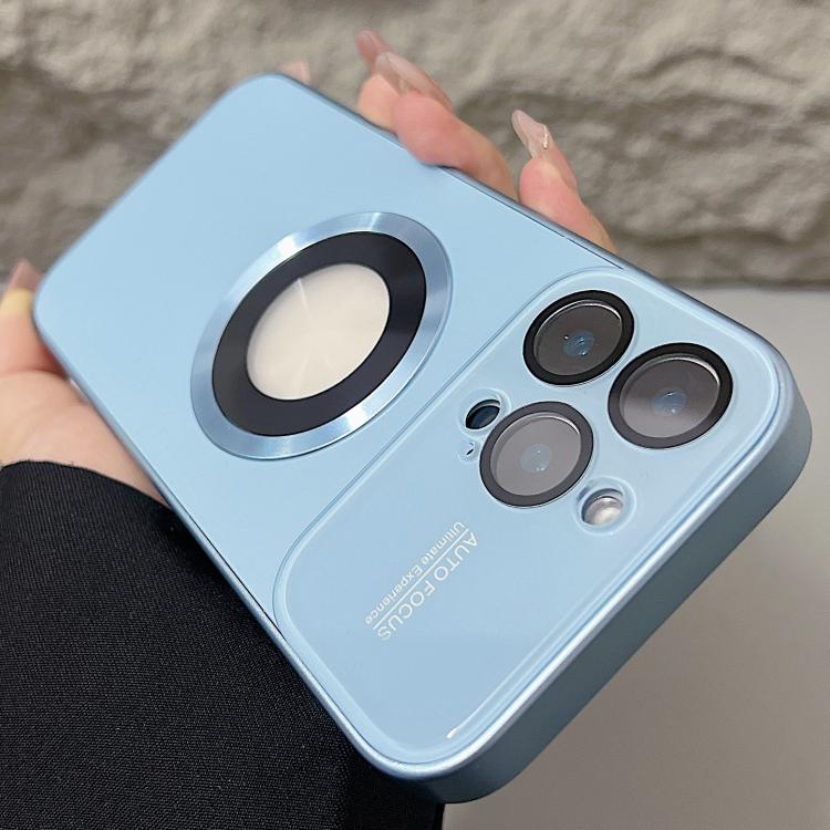 For iPhone 11 Pro Plating Large Window MagSafe Phone Case