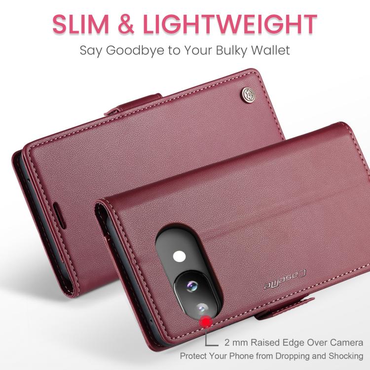 For Google Pixel 9a CaseMe 023 Butterfly Buckle Litchi Texture RFID Anti-theft Leather Phone Case