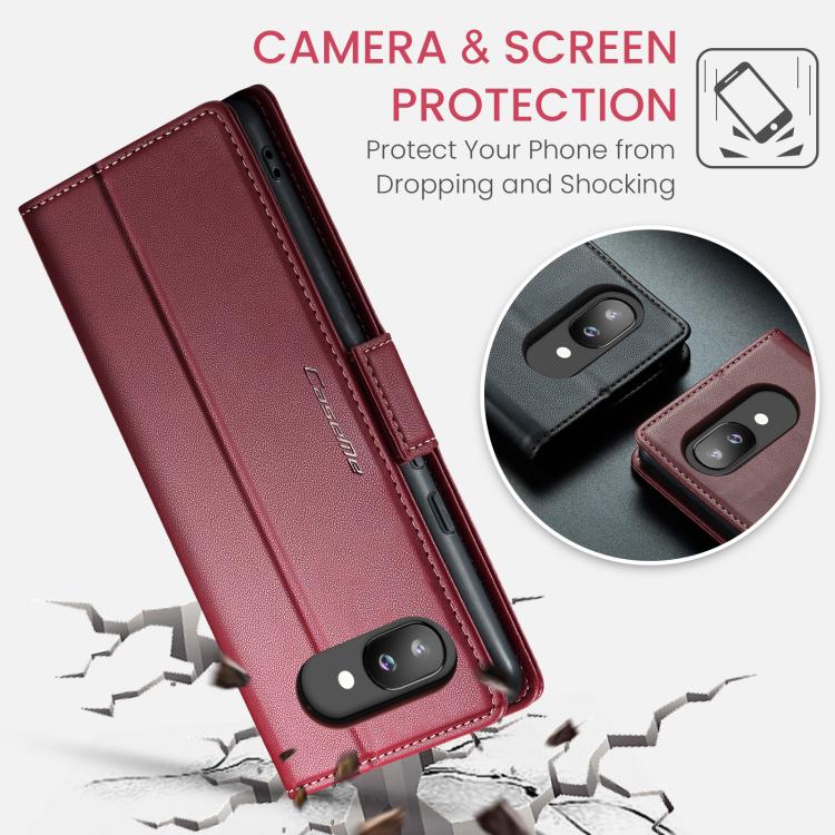 For Google Pixel 9a CaseMe 023 Butterfly Buckle Litchi Texture RFID Anti-theft Leather Phone Case