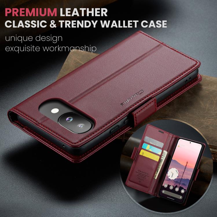 For Google Pixel 9a CaseMe 023 Butterfly Buckle Litchi Texture RFID Anti-theft Leather Phone Case