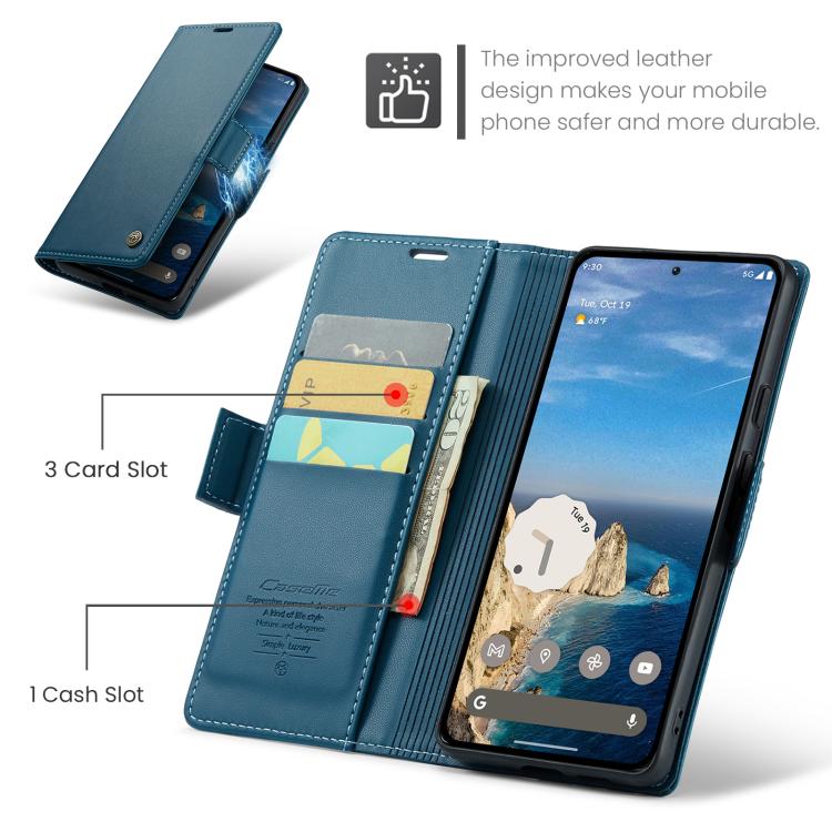 For Google Pixel 9a CaseMe 023 Butterfly Buckle Litchi Texture RFID Anti-theft Leather Phone Case