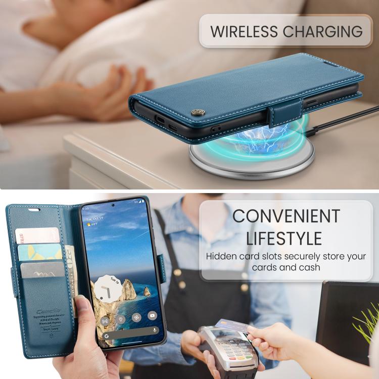 For Google Pixel 9a CaseMe 023 Butterfly Buckle Litchi Texture RFID Anti-theft Leather Phone Case