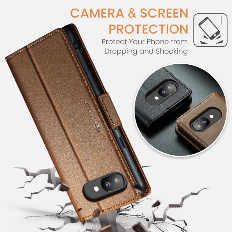 For Google Pixel 9a CaseMe 023 Butterfly Buckle Litchi Texture RFID Anti-theft Leather Phone Case