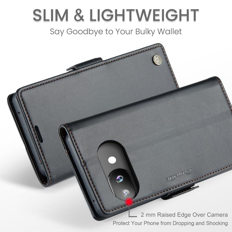 For Google Pixel 9a CaseMe 023 Butterfly Buckle Litchi Texture RFID Anti-theft Leather Phone Case