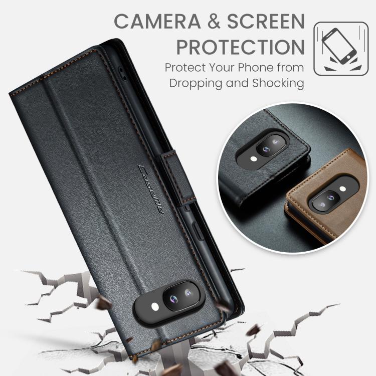 For Google Pixel 9a CaseMe 023 Butterfly Buckle Litchi Texture RFID Anti-theft Leather Phone Case