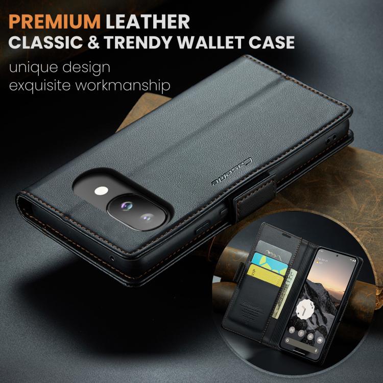 For Google Pixel 9a CaseMe 023 Butterfly Buckle Litchi Texture RFID Anti-theft Leather Phone Case