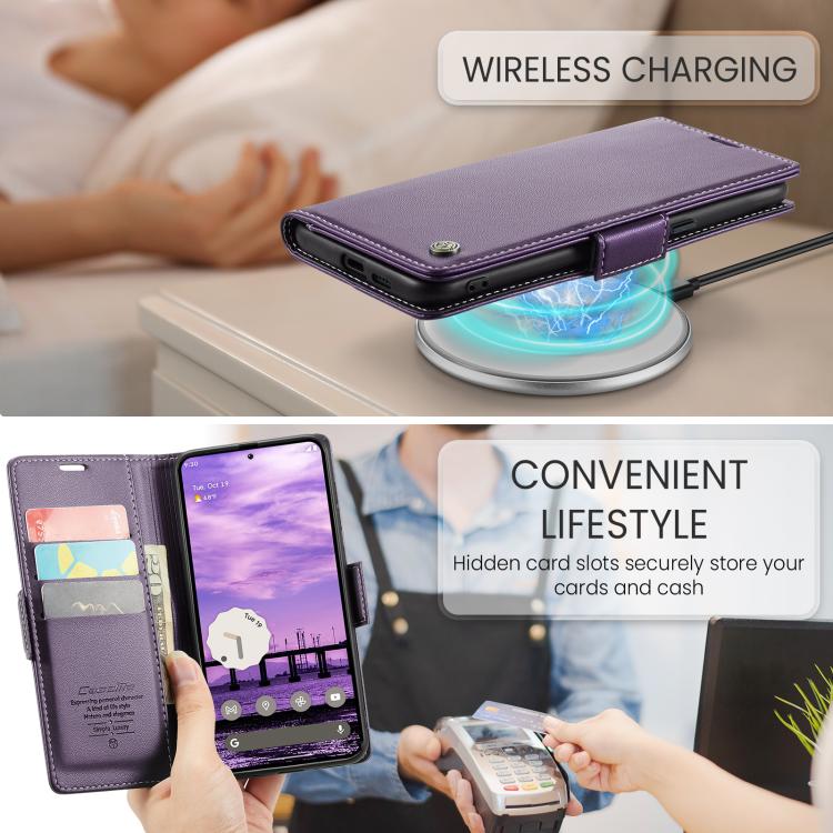 For Google Pixel 9a CaseMe 023 Butterfly Buckle Litchi Texture RFID Anti-theft Leather Phone Case