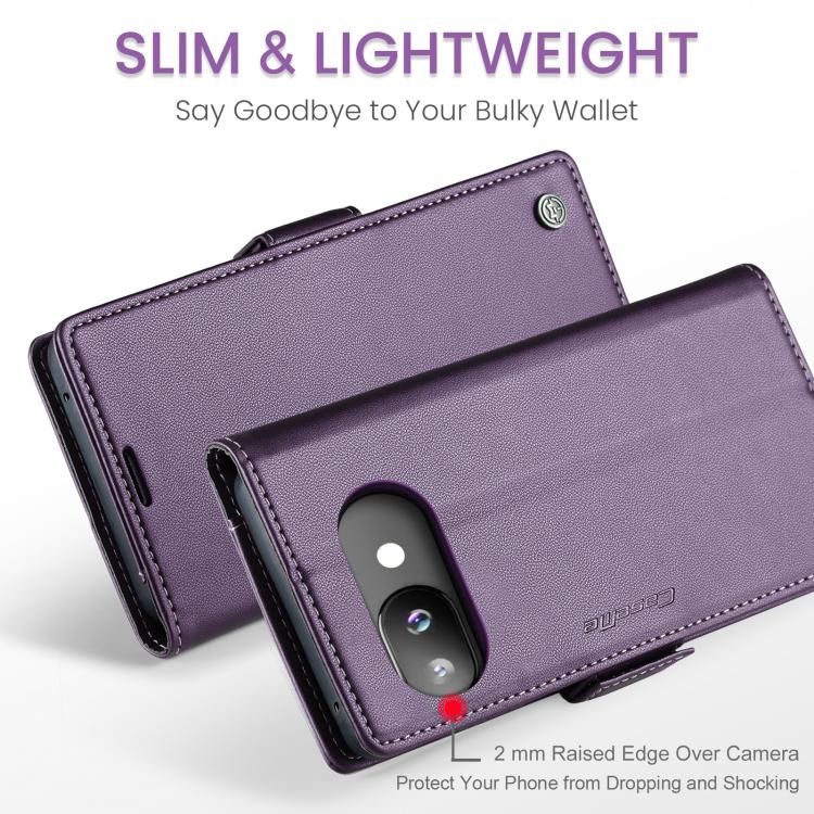 For Google Pixel 9a CaseMe 023 Butterfly Buckle Litchi Texture RFID Anti-theft Leather Phone Case