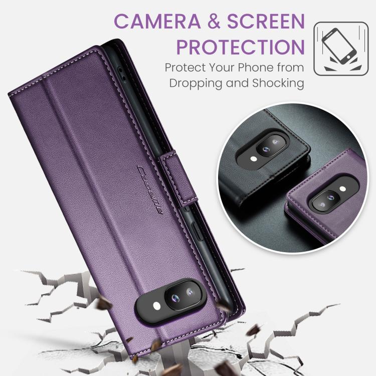 For Google Pixel 9a CaseMe 023 Butterfly Buckle Litchi Texture RFID Anti-theft Leather Phone Case