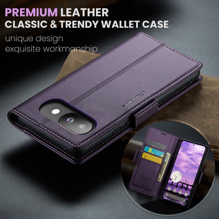 For Google Pixel 9a CaseMe 023 Butterfly Buckle Litchi Texture RFID Anti-theft Leather Phone Case
