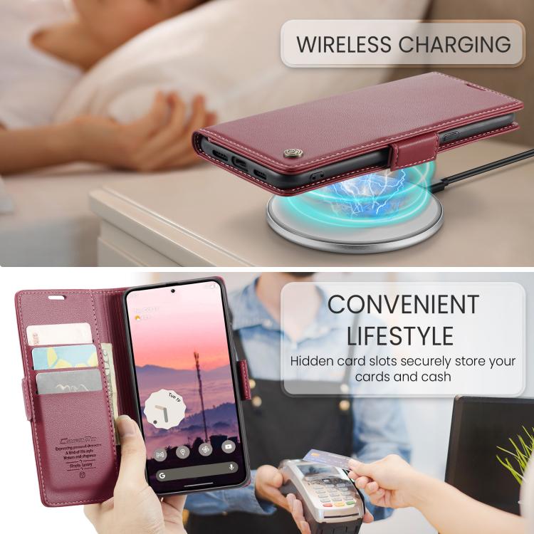 For Google Pixel 10a CaseMe 023 Butterfly Buckle Litchi Texture RFID Anti-theft Leather Phone Case