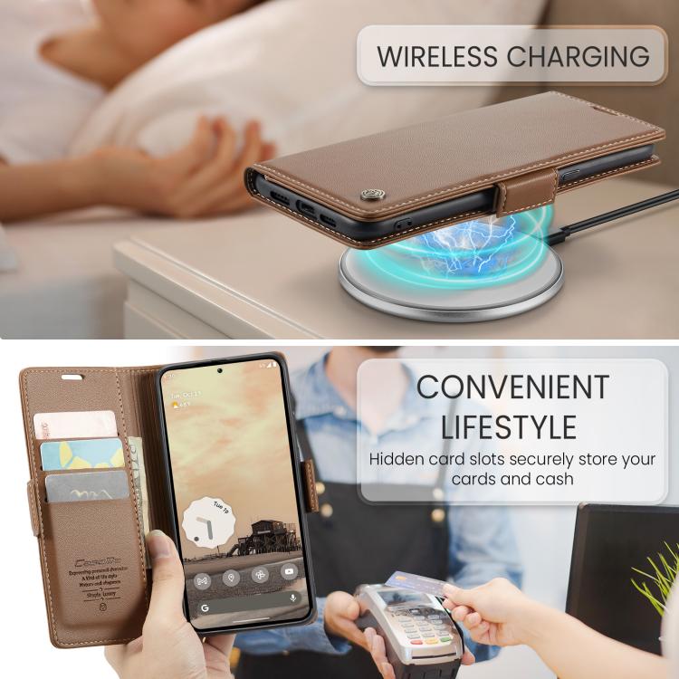 For Google Pixel 10a CaseMe 023 Butterfly Buckle Litchi Texture RFID Anti-theft Leather Phone Case