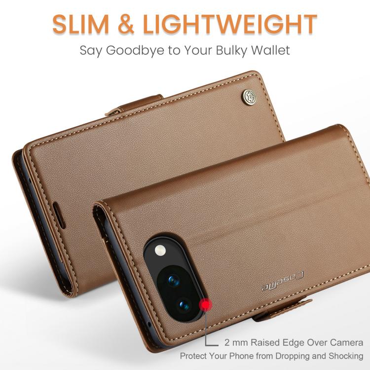 For Google Pixel 10a CaseMe 023 Butterfly Buckle Litchi Texture RFID Anti-theft Leather Phone Case