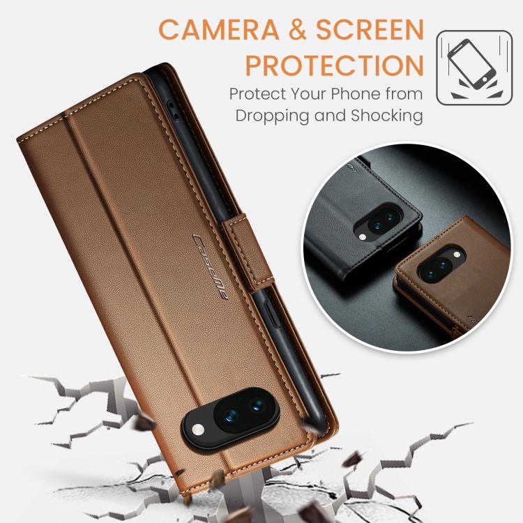 For Google Pixel 10a CaseMe 023 Butterfly Buckle Litchi Texture RFID Anti-theft Leather Phone Case