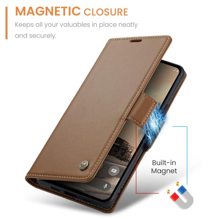 For Google Pixel 10a CaseMe 023 Butterfly Buckle Litchi Texture RFID Anti-theft Leather Phone Case