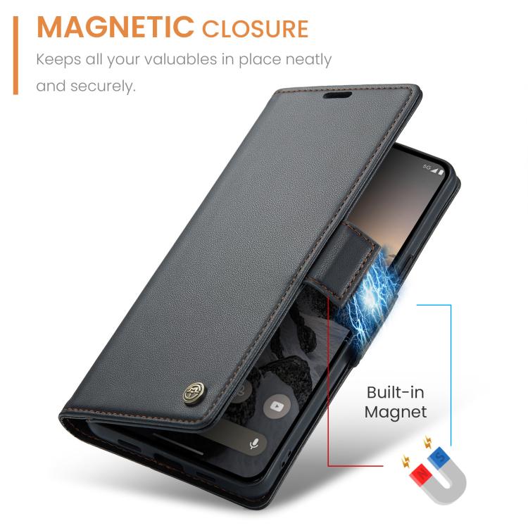 For Google Pixel 10a CaseMe 023 Butterfly Buckle Litchi Texture RFID Anti-theft Leather Phone Case