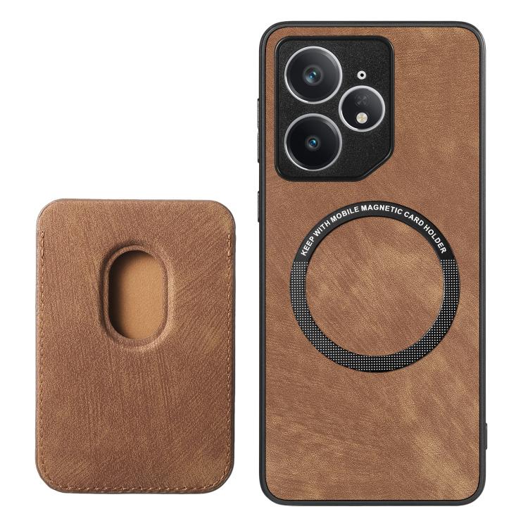 For Realme Neo7 Retro Leather Card Bag Magnetic Phone Case