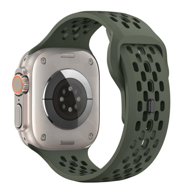 For Apple Watch 46mm / 49mm / 45mm / 44mm Mesh Reverse Buckle Silicone Watch Band